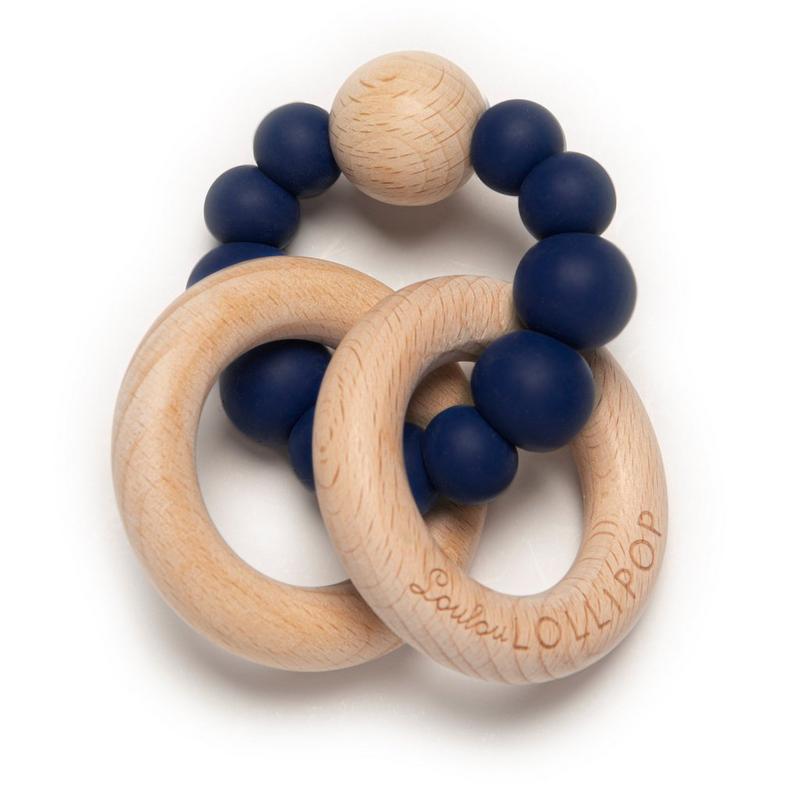 Loulou Lollipop Navy Beaded Silicone Teether - Janie And Jack